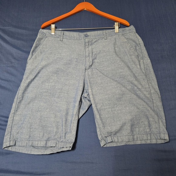 Rustic Blue Other - Rustic Blue Shorts Mens 38 Blue 100% Cotton Chino Denim Flat Front Summer Casual